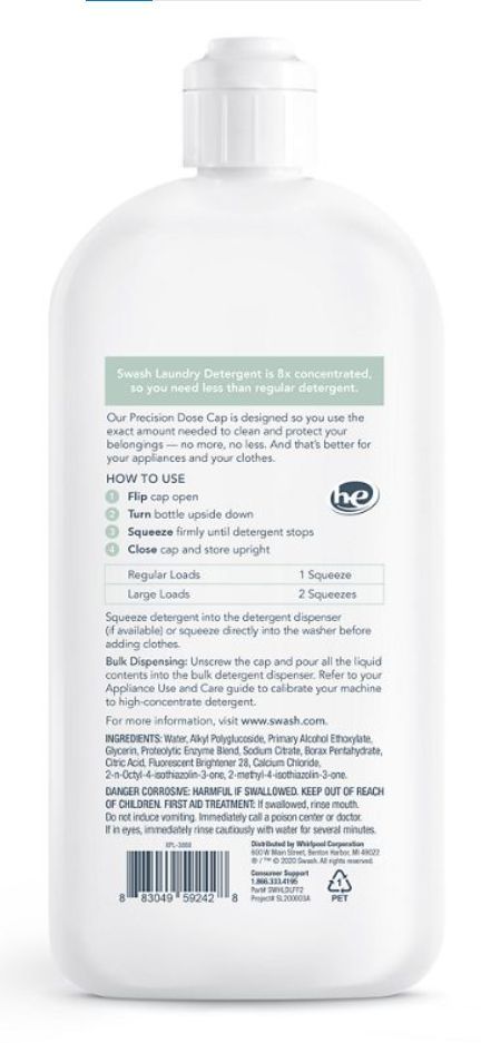 Whirlpool® SWASH® Free and Clear Laundry Detergent-1