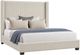 Bernards Luca Beige Pleated Upholstered Queen Panel Bed-0