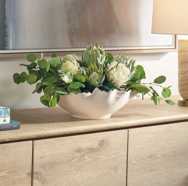 Uttermost® Protea Blooms Green/White Centerpiece-1