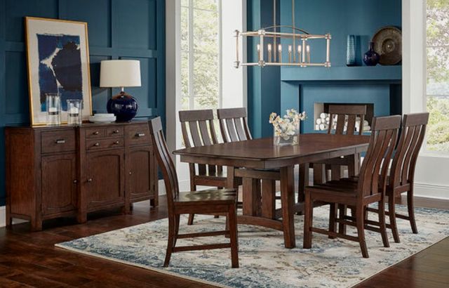 A-America® Henderson Muscavado Brown Trestle Dining Table-3