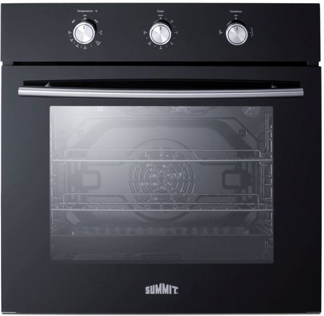 Summit® 24" Black Single Gas Wall Oven 