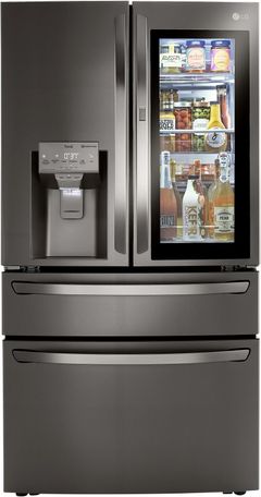 LG 36 in. 22.5 Cu. Ft. PrintProof™ Black Stainless Steel Smart Wi-Fi Enabled Counter Depth French Door Refrigerator with CraftIce™