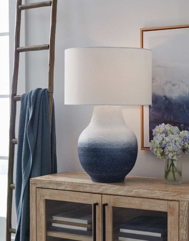 Signature Design by Ashley® Dashland White Table Lamp with Navy Accent-3