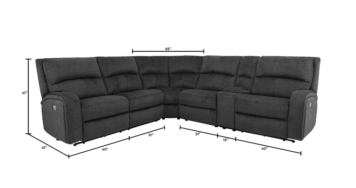 Cheers by Man Wah Gray Power Reclining Sectional