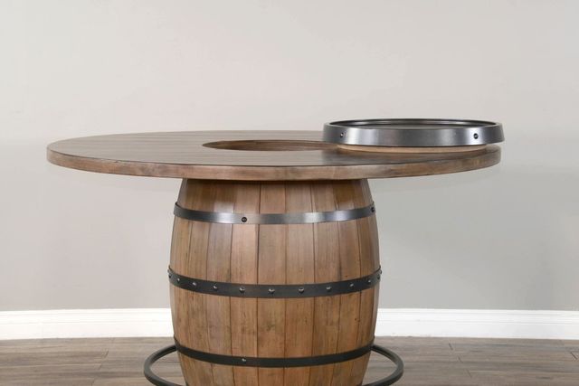 Sunny Designs™ Doe Valley Buckskin Pub Table with Wine Barrel Base-7