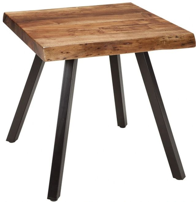 Modus Furniture Reese Natural Live Edge End Table with Black Base-0