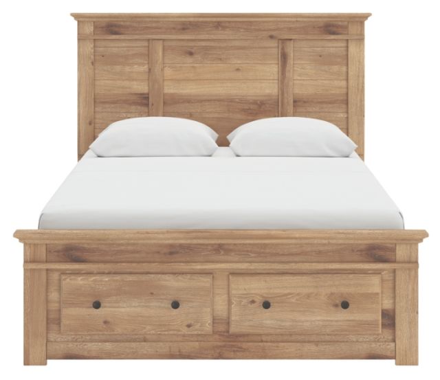 Signature Design by Ashley® Fenderport Tan Queen Panel Storage Bed-2
