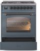 Ilve® Nostalgie II Series 30" Blue Gray Pro Style Dual Fuel Range-3