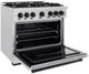 ZLINE Classic Series Autograph Edition 36" Satin Stainless Steel Pro Style Dual Fuel Range with Matte Black Accents-3