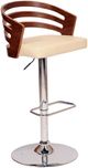 Armen Living Adele Chrome/Cream/Walnut Swivel Bar Stool-0