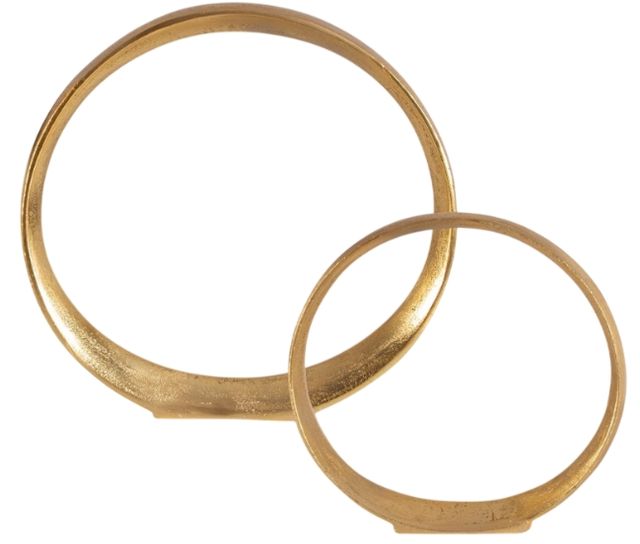 Uttermost® Jimena 2-Piece Gold Ring Sculptures Set-0