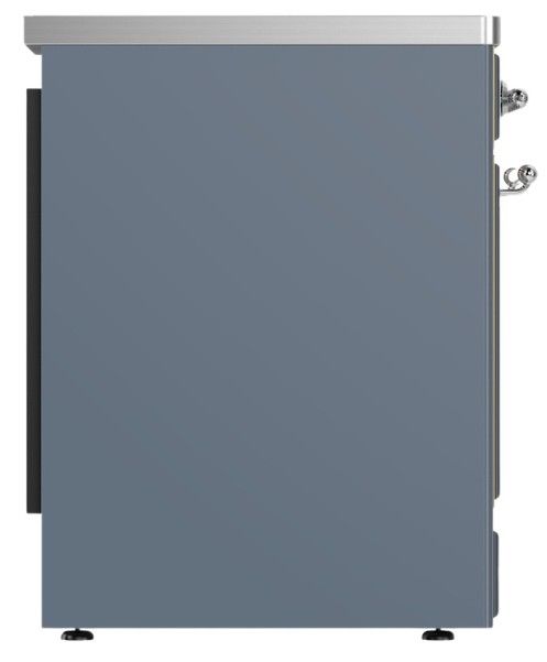 Ilve® Majestic III 30" Blue Gray Pro Style Induction Range with Solid Door and Chrome Trim-3