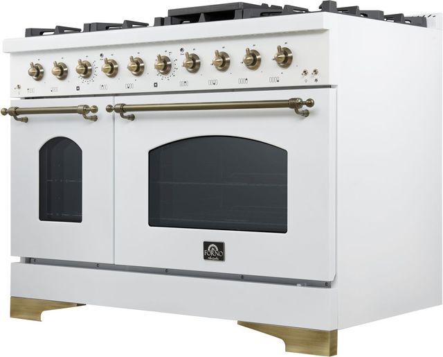FORNO® Antico Series Alta Qualita 48" White Pro Style Gas Range-2