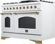 FORNO® Antico Series Alta Qualita 48" White Pro Style Gas Range-2