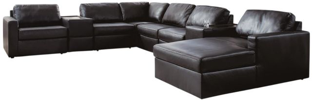 Signature Design by Ashley® ModMax II 8-Piece Black Right-Arm Facing Sectional and Chaise with Storage Consoles-0