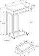 Monarch Specialties Inc. White Marble Look 25"H Drawer C Table with Silver Metal Base-2