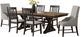 Elements International Montrose 7-Piece Brown Rectangular Dining Set with Espresso Base-0