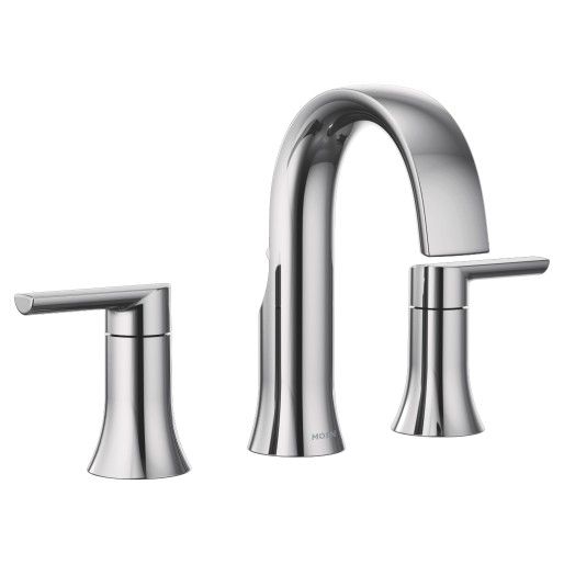 Moen® Doux Chrome Two-Handle High Arc Bathroom Faucet-0