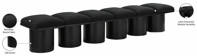 Meridian Furniture Pavilion 6-Piece Black 93" Modular Bench Set-3