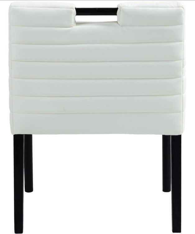 Meridian Furniture Aimee Black/Cream Vegan Leather Dining Arm Chair-3