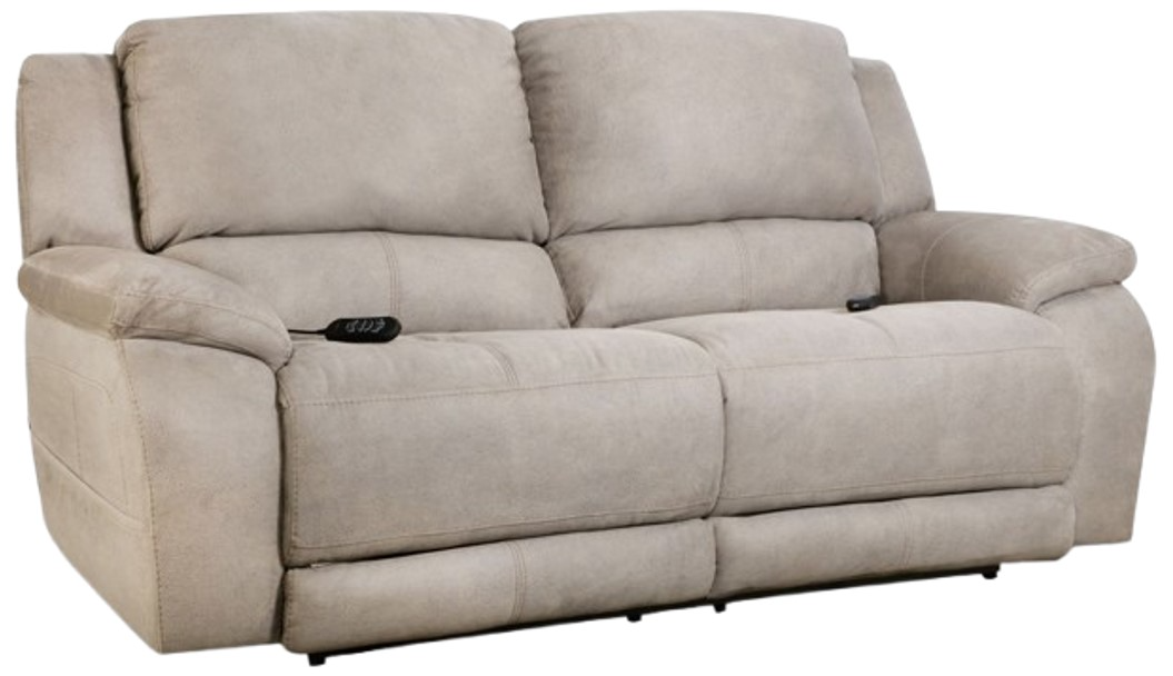 HomeStretch Explorer Nickel Double Power Reclining Sofa | Miskelly