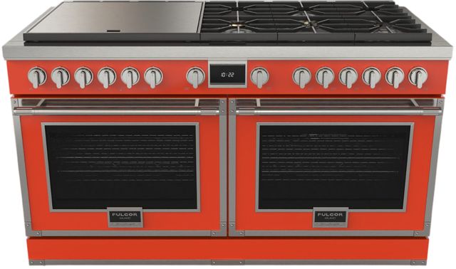 Fulgor Milano® Evoque 400 Series 60" RAL Pro Style Dual Fuel Hybrid Range with Stainless Steel Trim -1