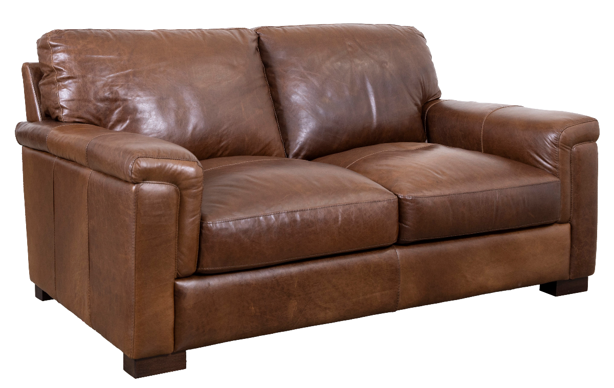 Soft Line Dallas Chestnut All Leather Loveseat | Miskelly Furniture