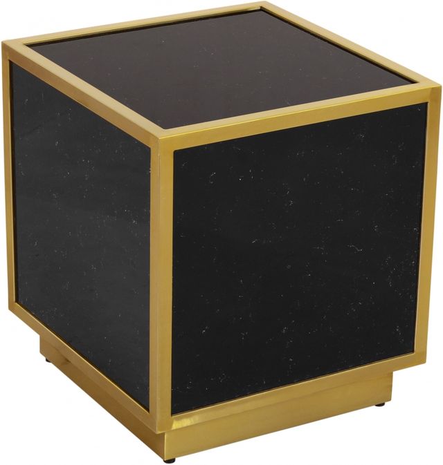Meridian Furniture Glitz Black Faux Marble End Table-0