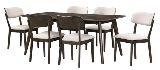 New Classic® Home Furnishings Rex 7-Piece Beige/Walnut Rectangular Dining Set-0