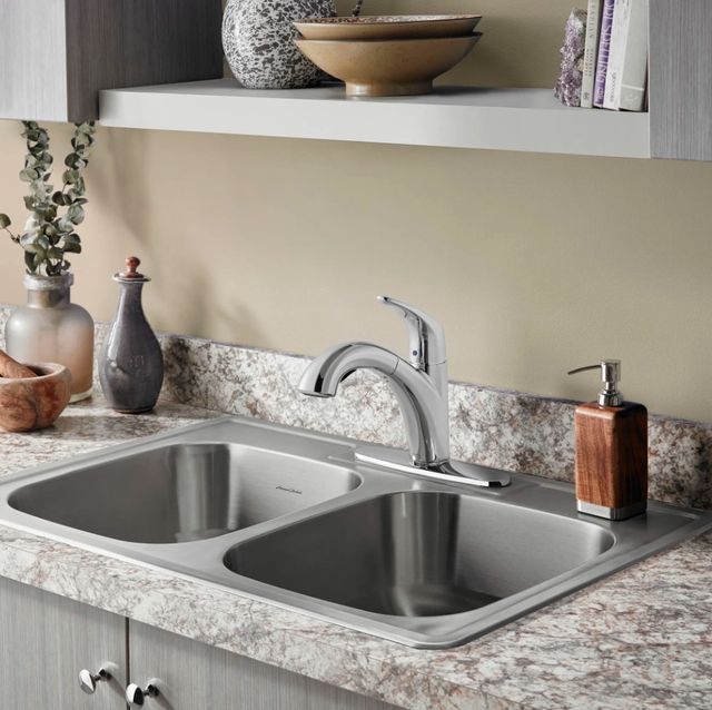 American Standard Colony® PRO Stainless Steel Single-Handle Pull-Out Dual Spray Kitchen Faucet-1