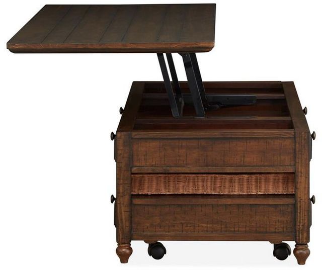 Magnussen Home® Roanoke Cherry Lift Top Cocktail Table with Slate Insert Top -1