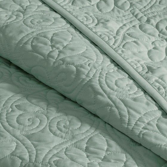 Olliix by Madison Park Quebec Seafoam Full Reversible Bedspread Set-1