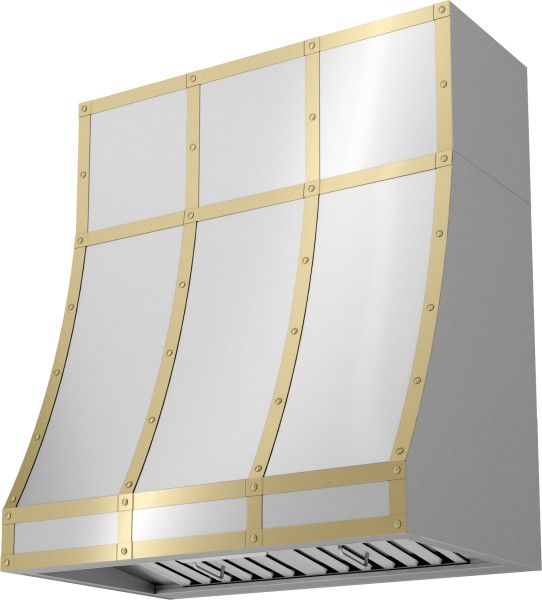 Zephyr Designer Collection 36'' x 18'' Satin Gold Duct Cover Banding Kit-2
