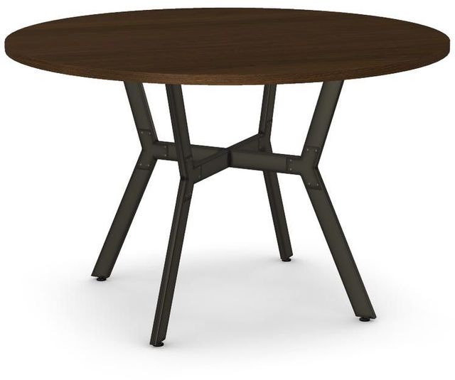 Amisco Customizable Norcross 30" Walnut Veneer Round Table-0