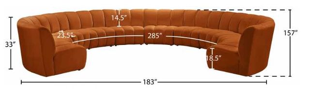 Meridian Furniture Infinity 10-Piece Cognac Modular Sectional-1