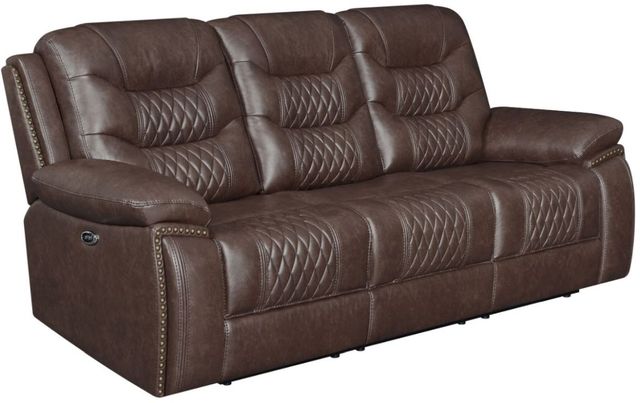 Coaster® Flamenco Brown Tufted Upholstered Power Sofa-0
