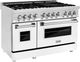 ZLINE 48" Stainless Steel Pro Style Dual Fuel Range with White Matte Door-0