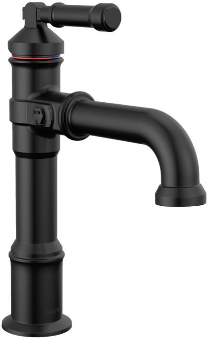 Delta Broderick® Matte Black Single Lever Handle Bathroom Faucet-0
