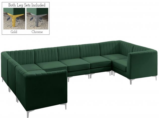Meridian Furniture Alina Green Velvet Modular Sectional-3