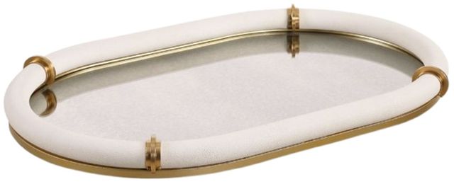 Uttermost® Cyprus Brass/White Oval Tray-0