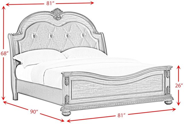 Elements International Cadenza Black/Brown King Upholstered Panel Bed-2