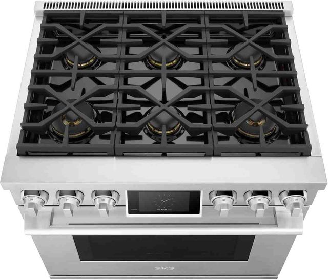 SKS 36" Stainless Steel Pro Style Dual Fuel Range-3