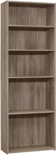 Monarch Specialties Inc. 72"H Dark Taupe 5 Shelves Bookcase-0