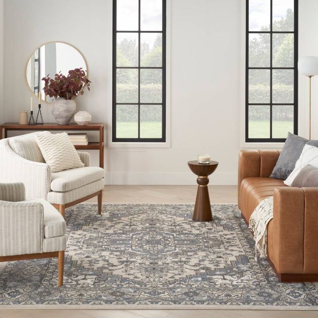 Nourison Home™ Quarry Ivory Blue 5'x7' Style 6 Area Rug -1