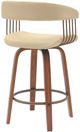 Armen Living Topanga Cream/Walnut Swivel Counter Stool-2