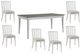 American Woodcrafters Beach Comber 7-Piece Brown/Weathered White Dining Table Set-0
