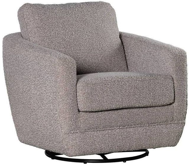LH Home Feather Baltimo Boucle Greige/Matte Black Swivel Glider Chair-0