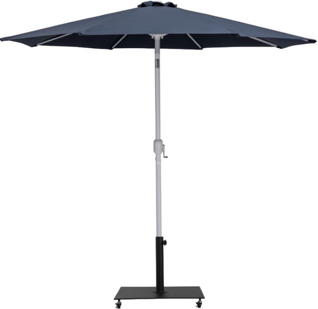 Meridian Furniture Fiji Black/Gray/Matte White Aluminum Outdoor Patio Umbrella and Base-0