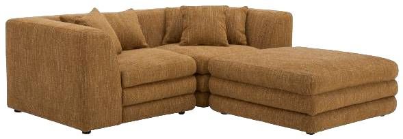 Moe's Home Collection Lowtide Nook 3-Piece Amber Glow Modular Sectional and Ottoman-0