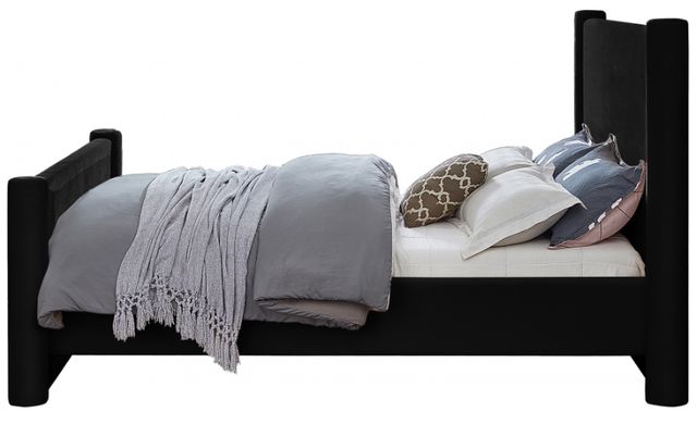 Meridian Furniture Elias Black Velvet Full Upholstered Panel Bed-2
